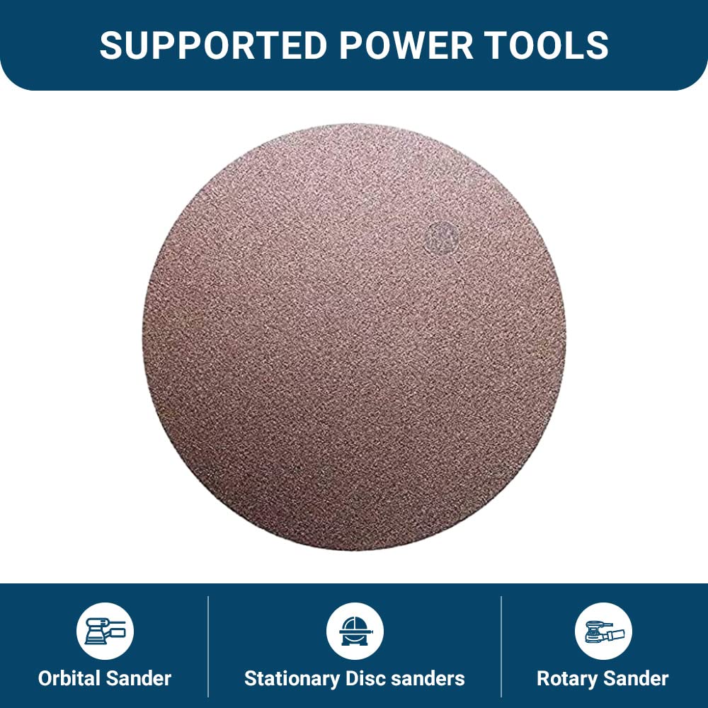 Benchmark Abrasives PSA Gold No Hole 12 Inch Sanding Discs Adhesive Back with Aluminum Oxide Grains Automotive Orbital Sander Sandpaper - 12 Inch Sanding Disc - Surface Blending (10 Pack), 40 Grit