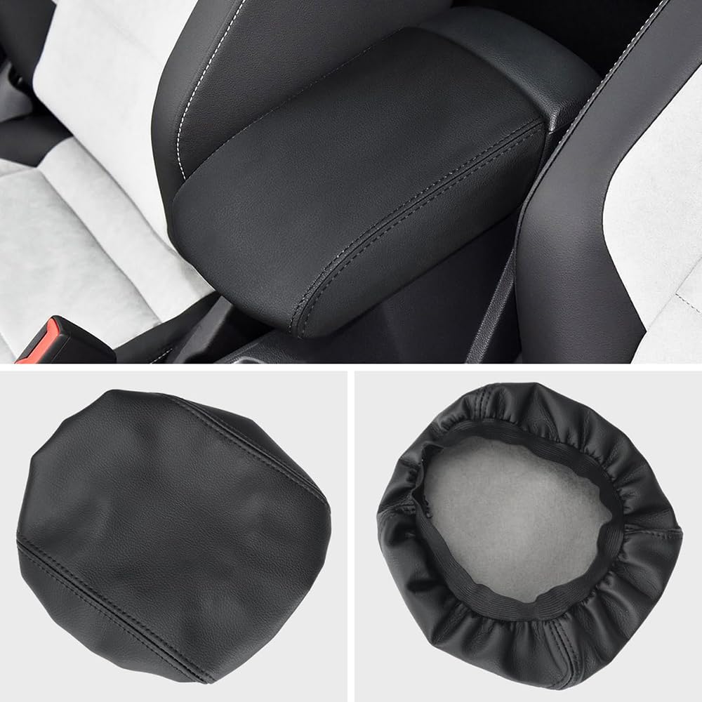 Housse pour Accoudoir Voiture, pour Renault Kangoo 2007-2018 Facile à Nettoyer Console Centrale Accoudoir Boîte Couverture Tapis Anti-poussière,B-Black