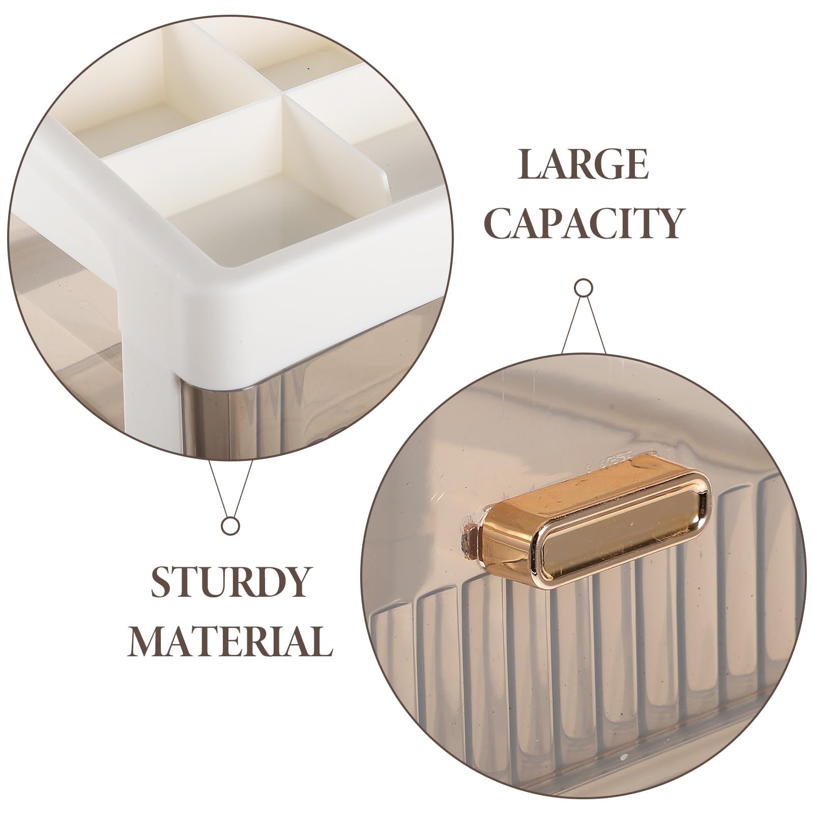 Cajonera multifuncional de plástico transparente para almacenamiento de cosméticos de oficina y papelería, ideal para el hogar y el espacio de trabajo