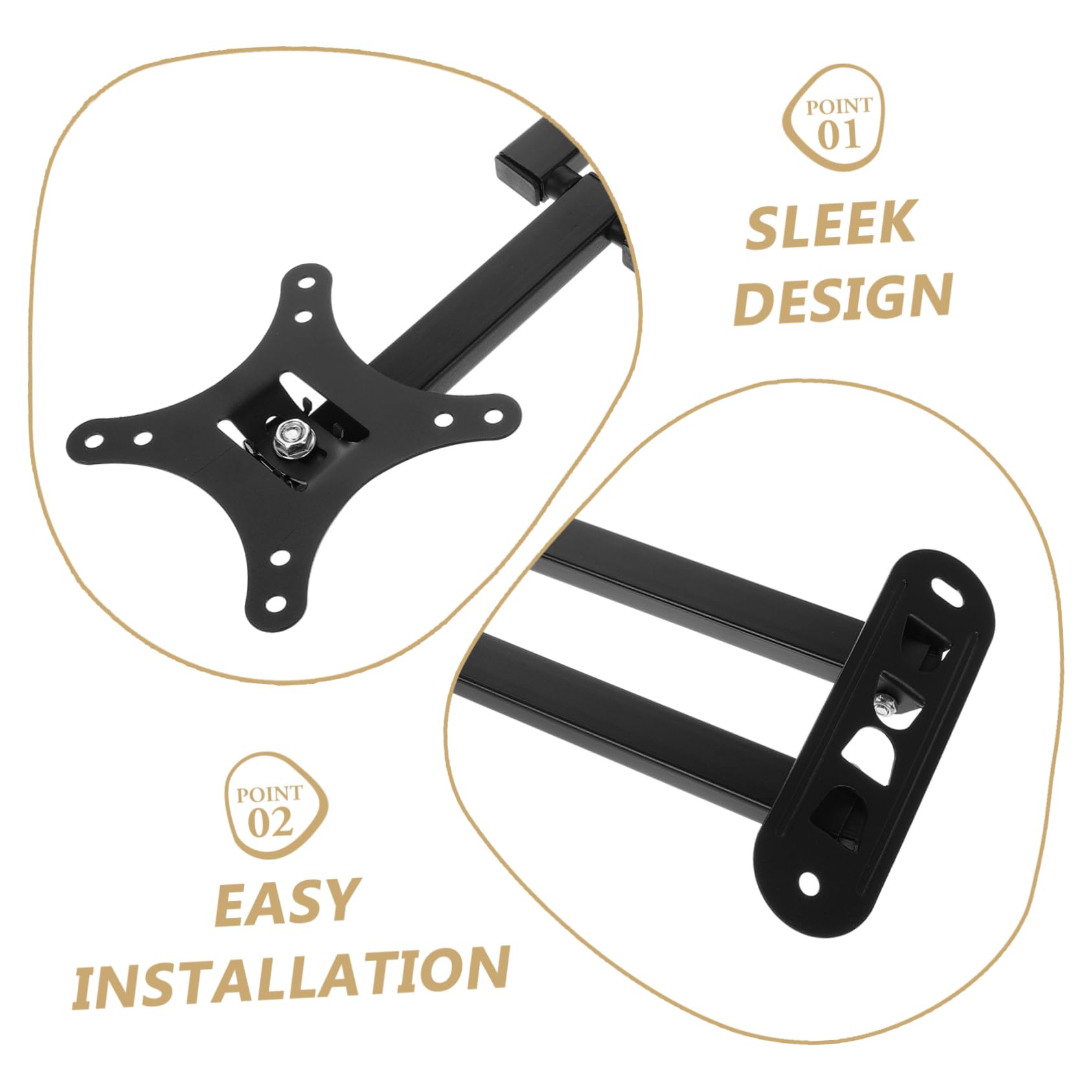 Staffa Muro per Tv Orientabile con Braccio Estensibile Nero | Acciaio Laminato a Freddo, Rotazione 360°, Include Attrezzi e Manuale di Montaggio