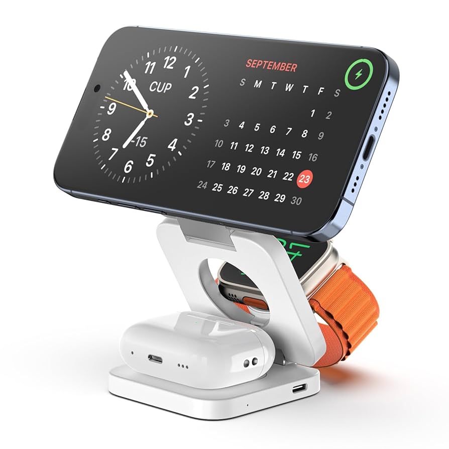 マグネット式3-in-1ワイヤレス充電器：3つのデバイス同時充電対応 Amazon.co.jp: KU XIU X55 ワイヤレス充電器 3in1 MagSafe対応