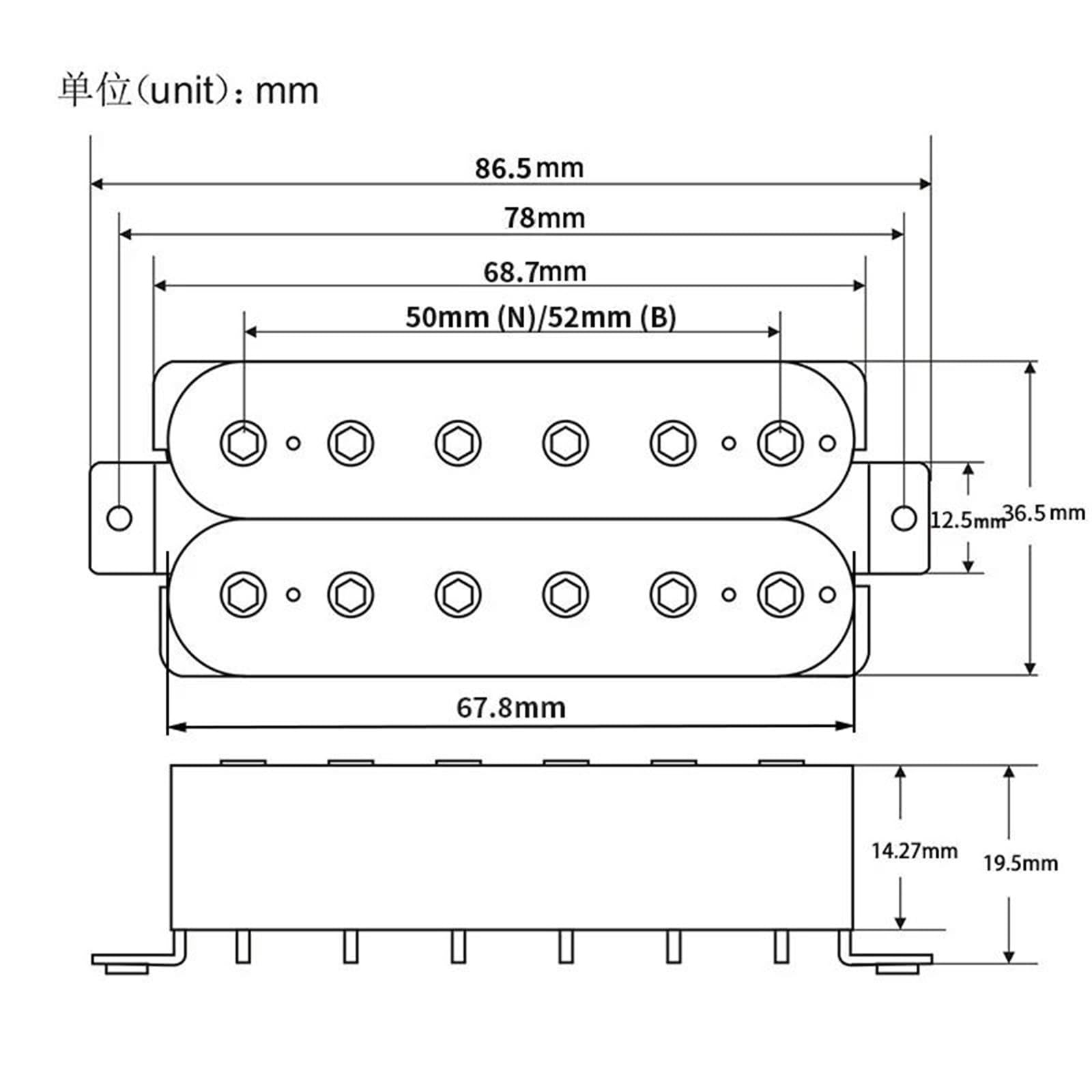Zestaw mostka z przetwornikiem Humbucker zestaw części do gitary z magnesem ceramicznym Przetwornik Części Gitary Elektrycznej(White Set)