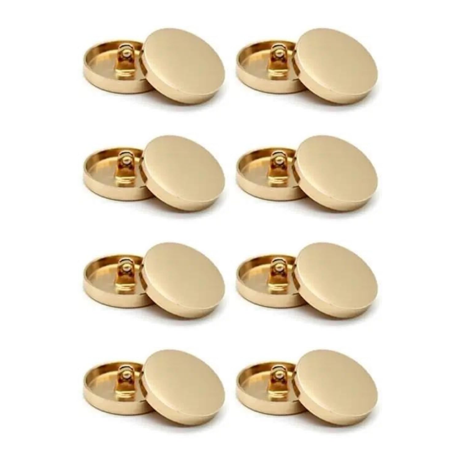 Ani Accessories® 18mm Golden Mirror Finish Metal Flat Shank Buttons – Pack of 8 (28L) | for Coat, Blazer, Sherwani, Suit, Uniforms & DIY Craft-image-27