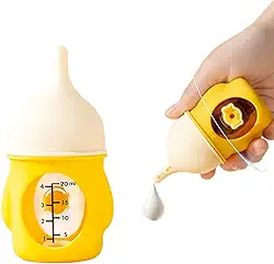 Mamadeira de gatinho de 20 ml e mamadeiras para amamentação, mamadeiras para leite de filhotes, chupeta de silicone de uma peça, válvula antiasfixia, capaz de desinfecção em alta temperatura -