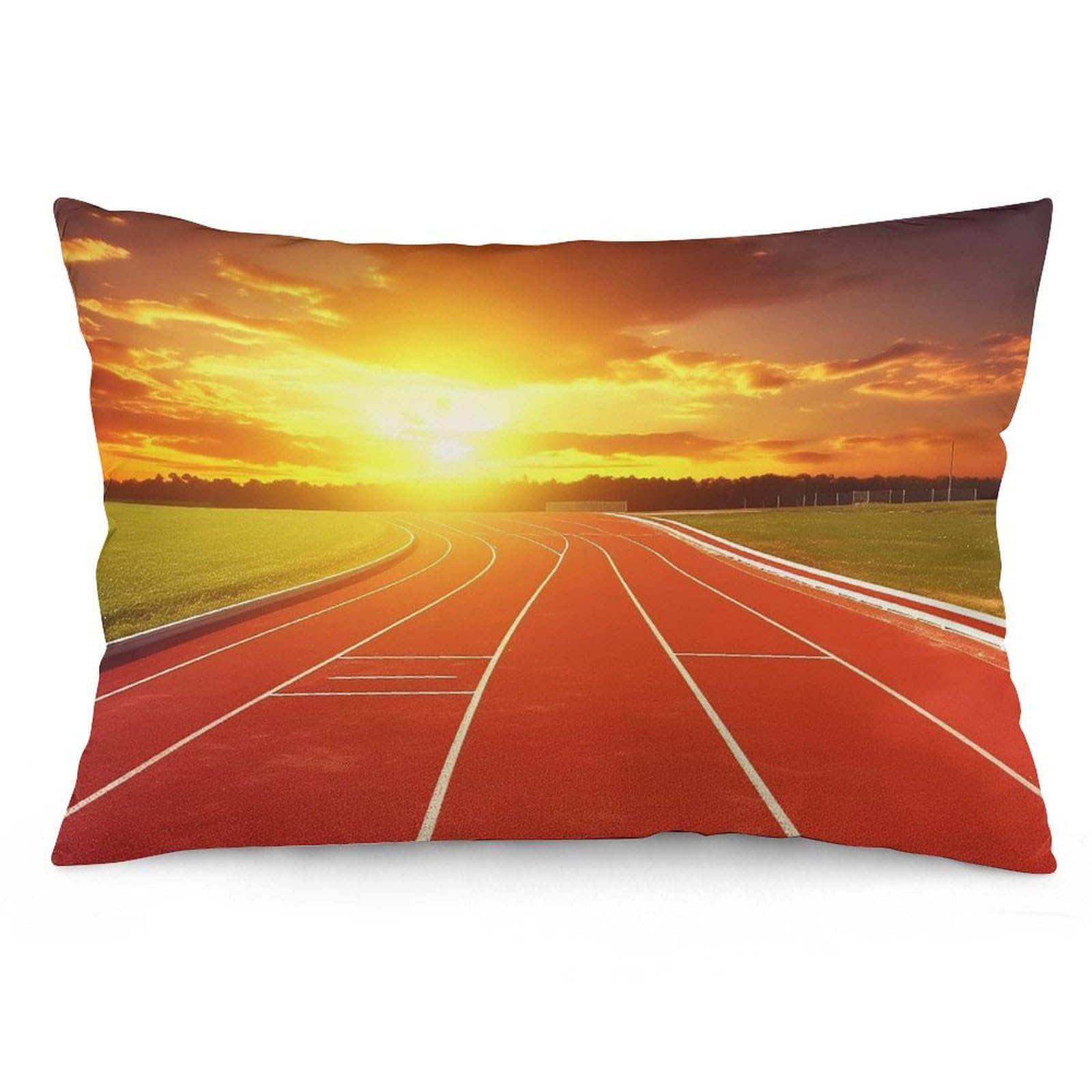 NTVOWPZO 2 Pack Decoration Throw Pillow Covers 16 "x24 Pillowcases Covers Running Track Sunset Pillowcases Modern Farmhouse Home Decor Sofa Cushions Covers for Couch Bed Living Room