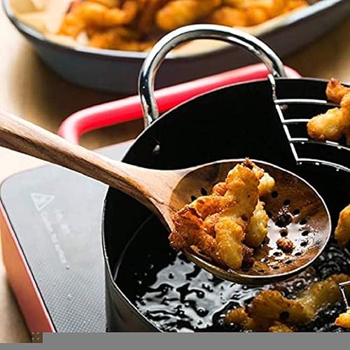 Miniatura 2 de Cuchara grande de madera  Cuchara coladora  Cuchara grande de 11 pulgadas para elaborar cerveza, parrilla, revolver  Espátula larga de madera dura