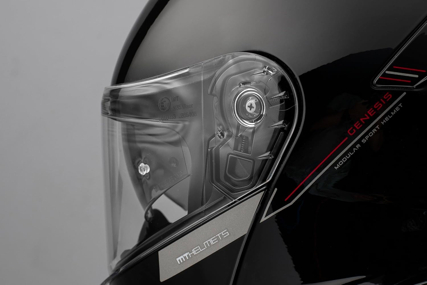 Casco Modular MT Genesis SV Solid Negro Brillo | Casco Modular para Hombre | Transpirable y Lavable | Homologado ECE 22.06 & Dot | Talla S