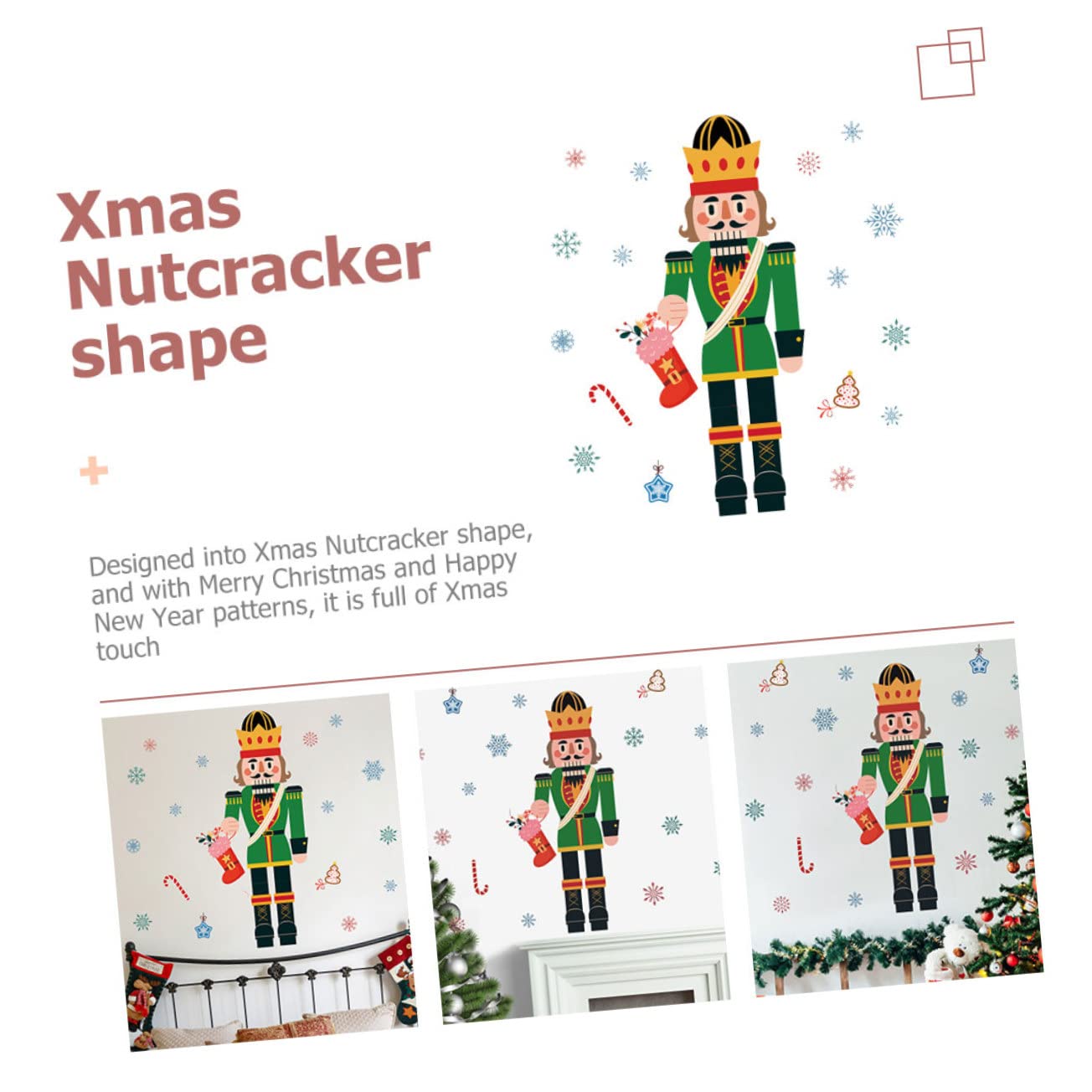 TOPBATHY 5 Feuilles Autocollants De Fenêtre De Noël Décor D'autocollants De Noël Stickers Muraux Joyeux Noel Autocollants De Fête De Décor De Maison Autocollant Mural d'hiver PVC