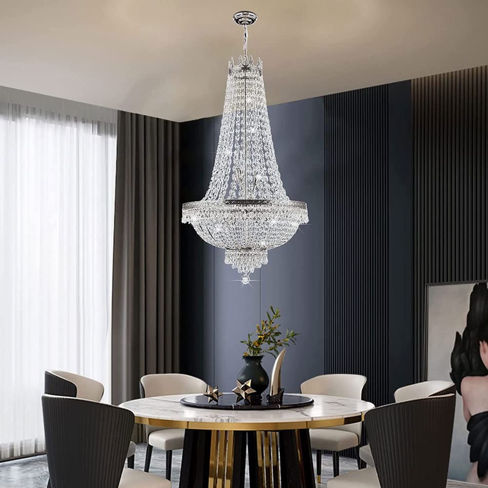 14 Luci Oro Moderno Lussuoso Lampadario di Cristallo K9, Scale E12 × 14, Stile Classico in Stile Impero 60 × 80 Cm for Soggiorno, Corridoio, Sala da Pranzo, Camera da Letto, Sala for Banchetti