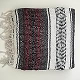 Mexikanische Decke/überwurf/Teppich, 6-farbig, für Picknick, Camping, Festival, burgunderfarben