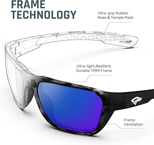 Miniatura 10 de TOREGE Gafas de sol polarizadas deportivas para hombres y mujeres, ciclismo, correr, golf, pesca, deportes de sol TR28