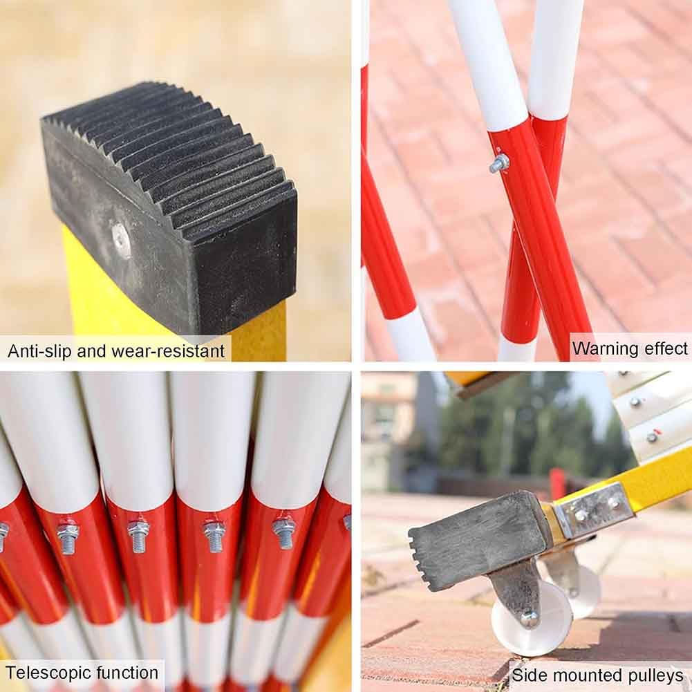 Transenne da Esterno Sistema di Barricate Mobili | Barriere di Sicurezza Espandibili Tubo in Acciaio Robusto Spesso 25 Mm | Barricate con Ruote,1.2 * 5m