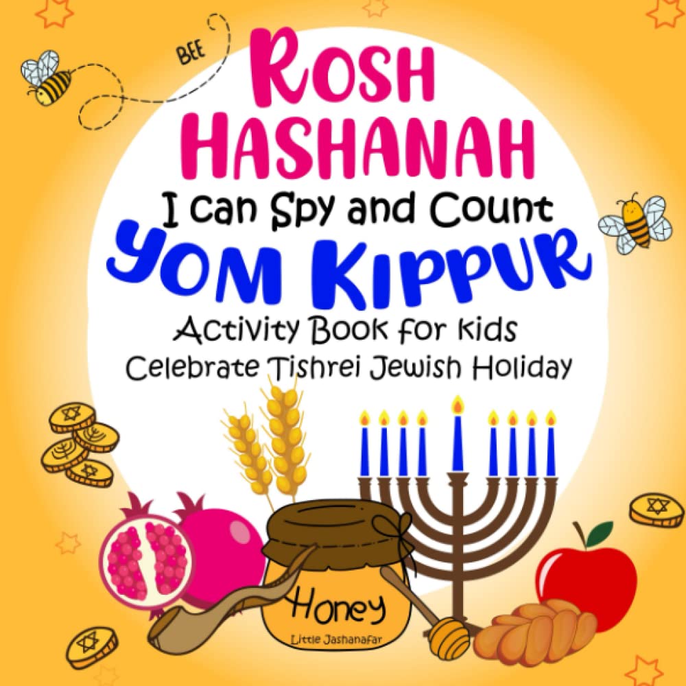 I Can Spy And Count Activity Book For Kids | Celebrate Tishrei Jewish Holiday Yom Kippur Rosh Hashanah: Fun Guessing Game With Dreidels Religious Jewish Symbols | Book For Kids Ages 2-5 Toddlers
