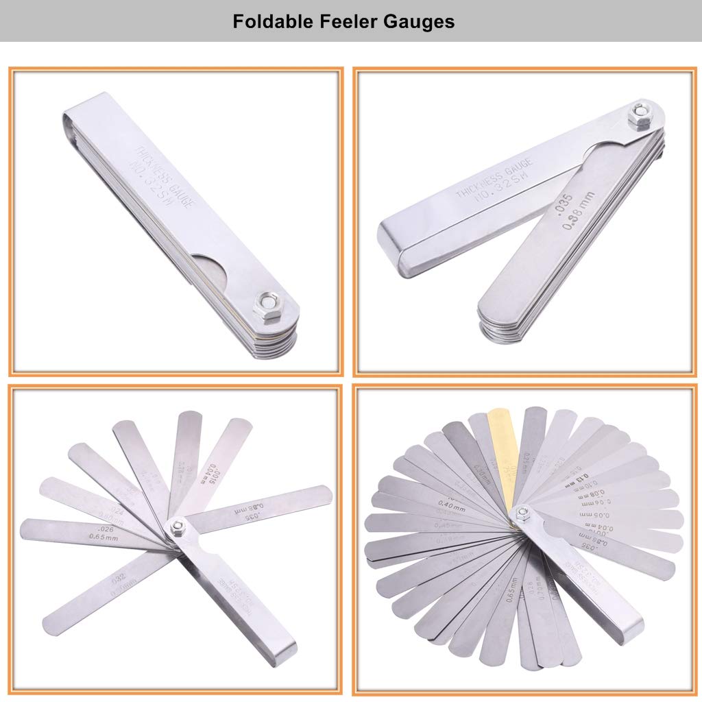 Feeler Gauge?32 Blades Stainless Steel Feeler Gauge Dual Marked Metric