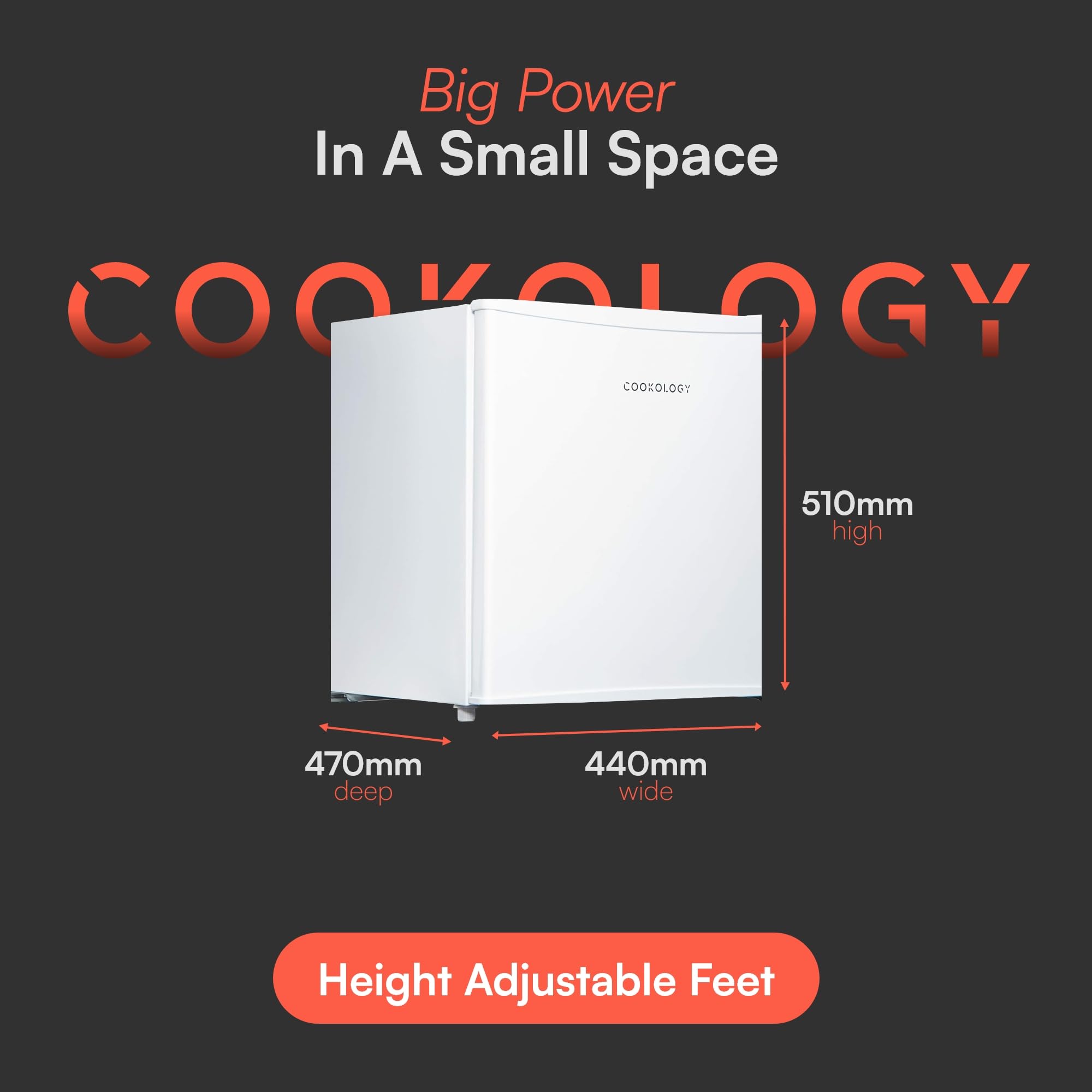 Cookology MFZ32WH Table Top Mini Freezer in White - 31 Litre Capacity - For Counter Tops - Adjustable Temperature Control & Legs - Removable Wire Shelf - 4 Star Rating - 4