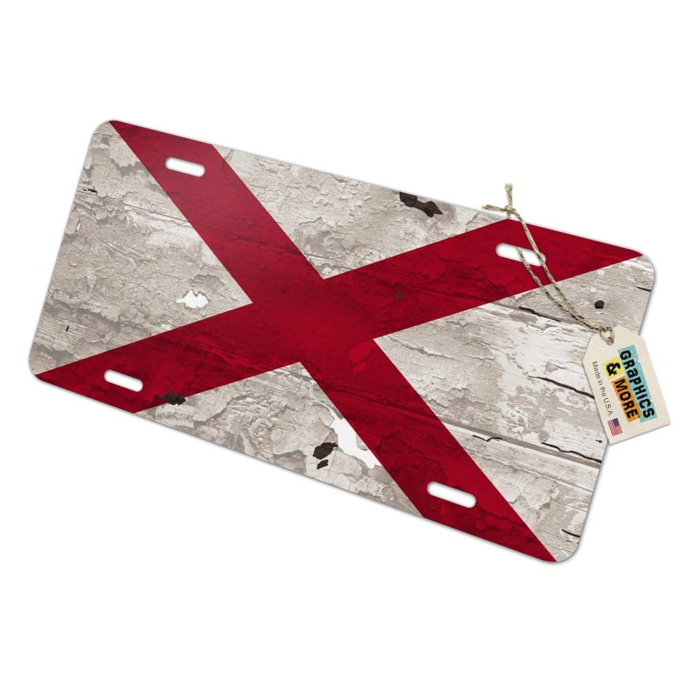 GRAPHICS & MORE Rustic Distressed Alabama Flag Novelty Metal Vanity Tag License Plate