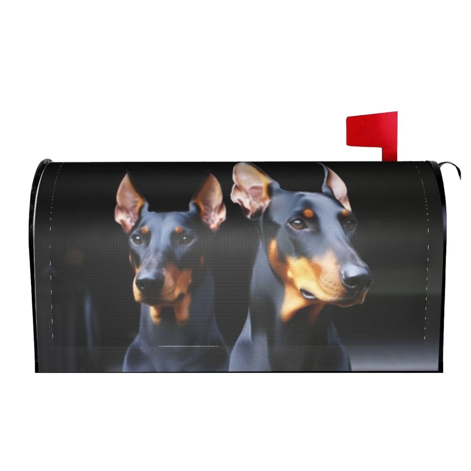 Spring Summer Mailbox Covers Magnetic Letter Post Box Cover Doberman Mailbox Wrap Decoration Mailbox Post Cover for Garden Yard Outside Welcome Decor 21x18 in