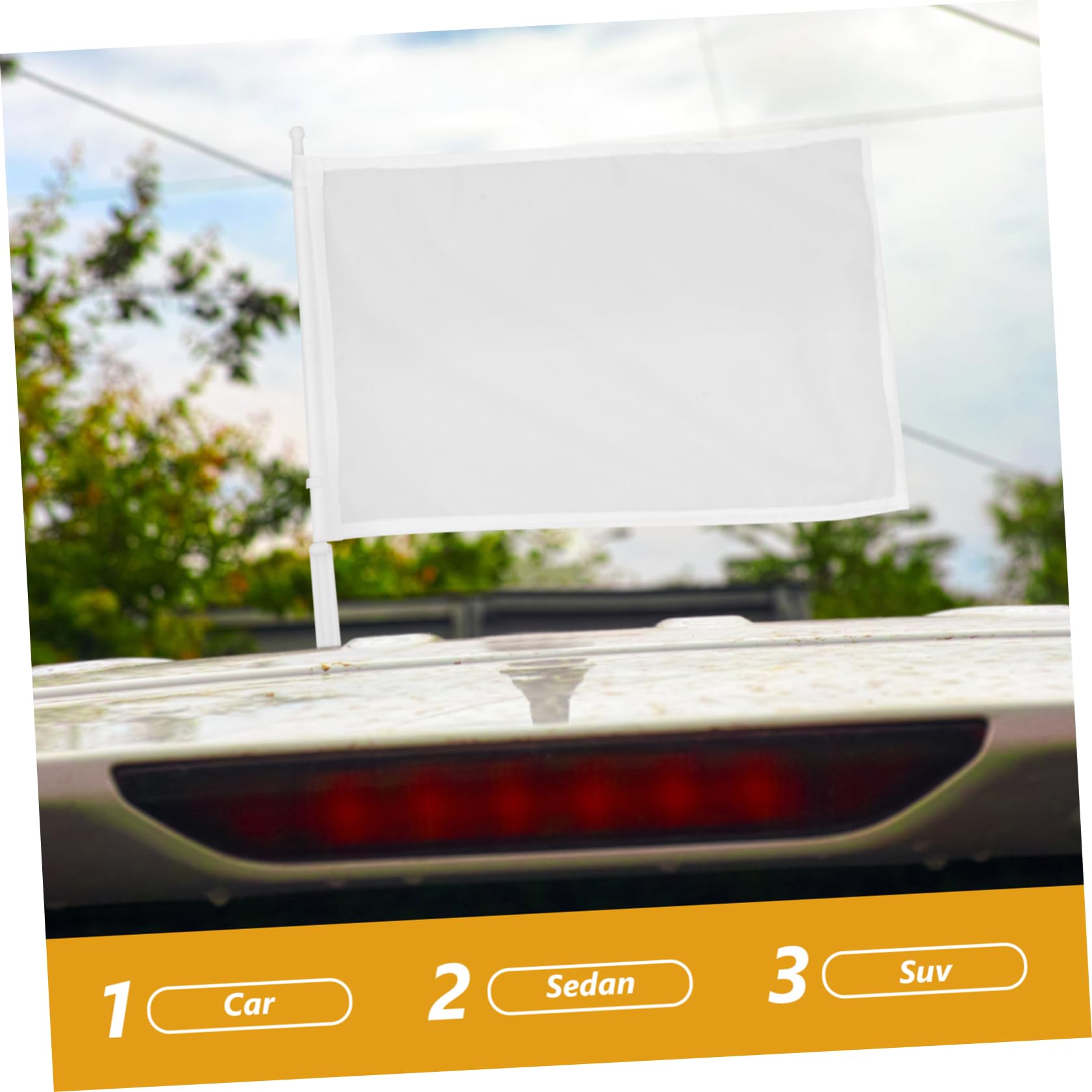 OUNONA 4pcs DIY Blank Hand Flag for Car Decoration Referee Flag Signal Flags for Race Conducting