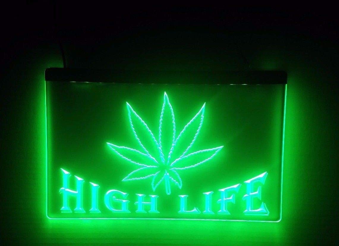 Amazon.com: 1st Door Imports High Life Weed LED Sign Smoke