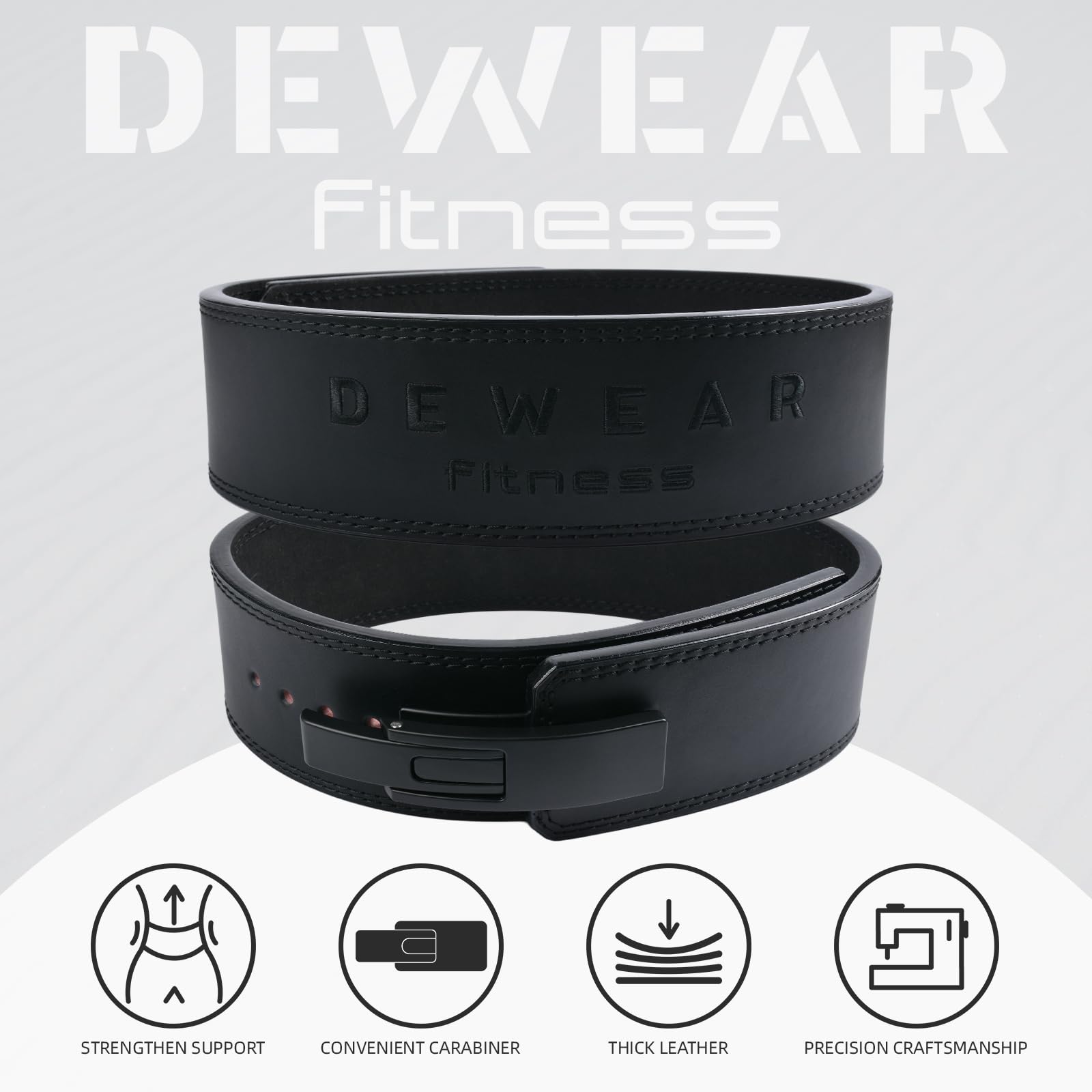 Cintura per sollevamento pesi in vera pelle con fibbia a leva, spessore 10 mm, supporto lombare per schiena, ideale per allenamento, sollevamento pesi, bodybuilding, squat e stacchi da terra