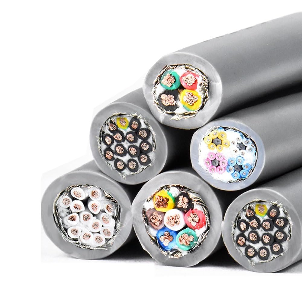 10m Cable Eléctrico, Alta flexibilidad Cable Cobre Estañado 14-40 polos, 0.15mm²- 0.75mm² seleccionable, PVC Cables de control de señales, TRVVP Cobre Cable(26-core x 0.15mm²)