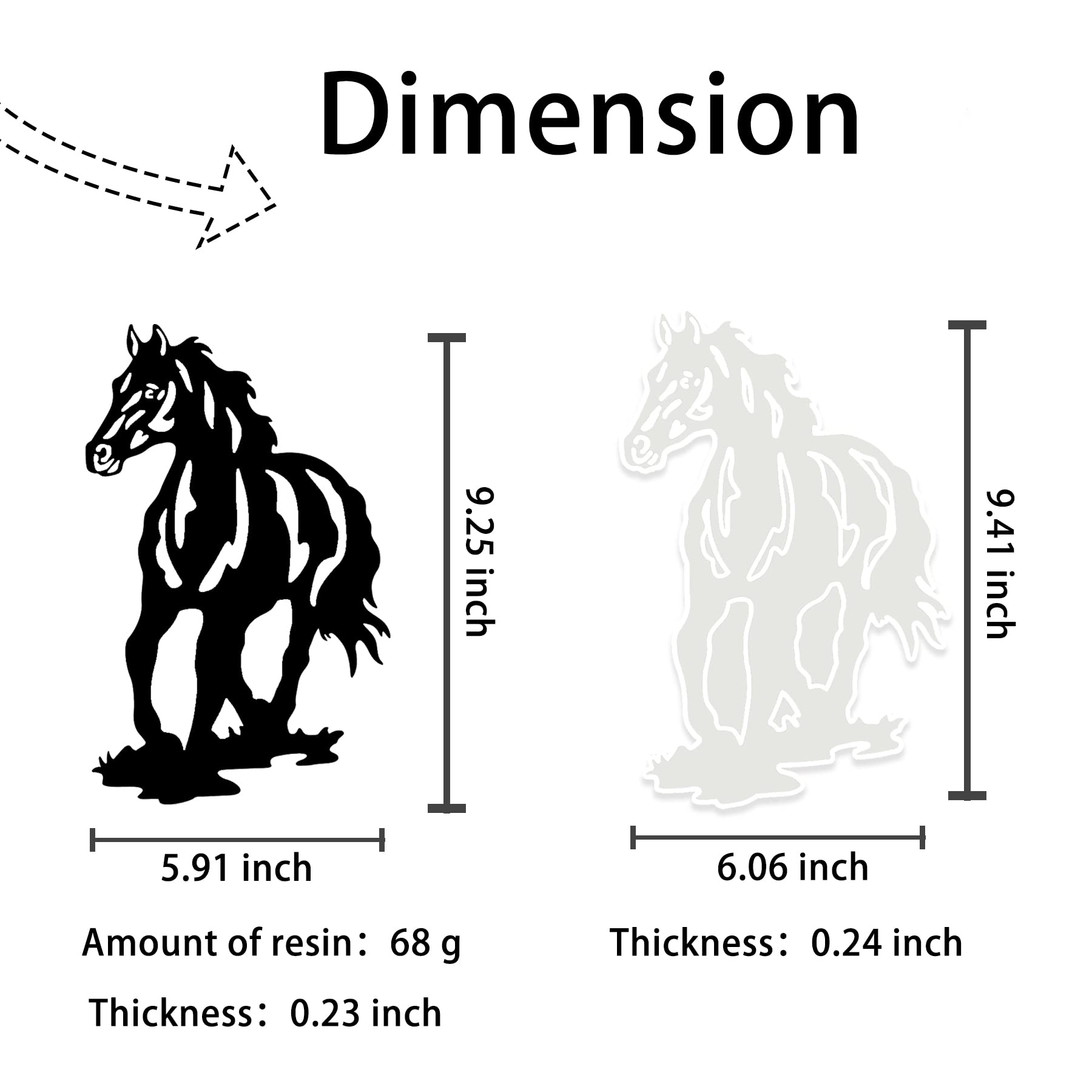 Horse Resin Silicone Mold - Epoxy Casting for Wall Hanging Decoration, DIY Handmade Art Gift