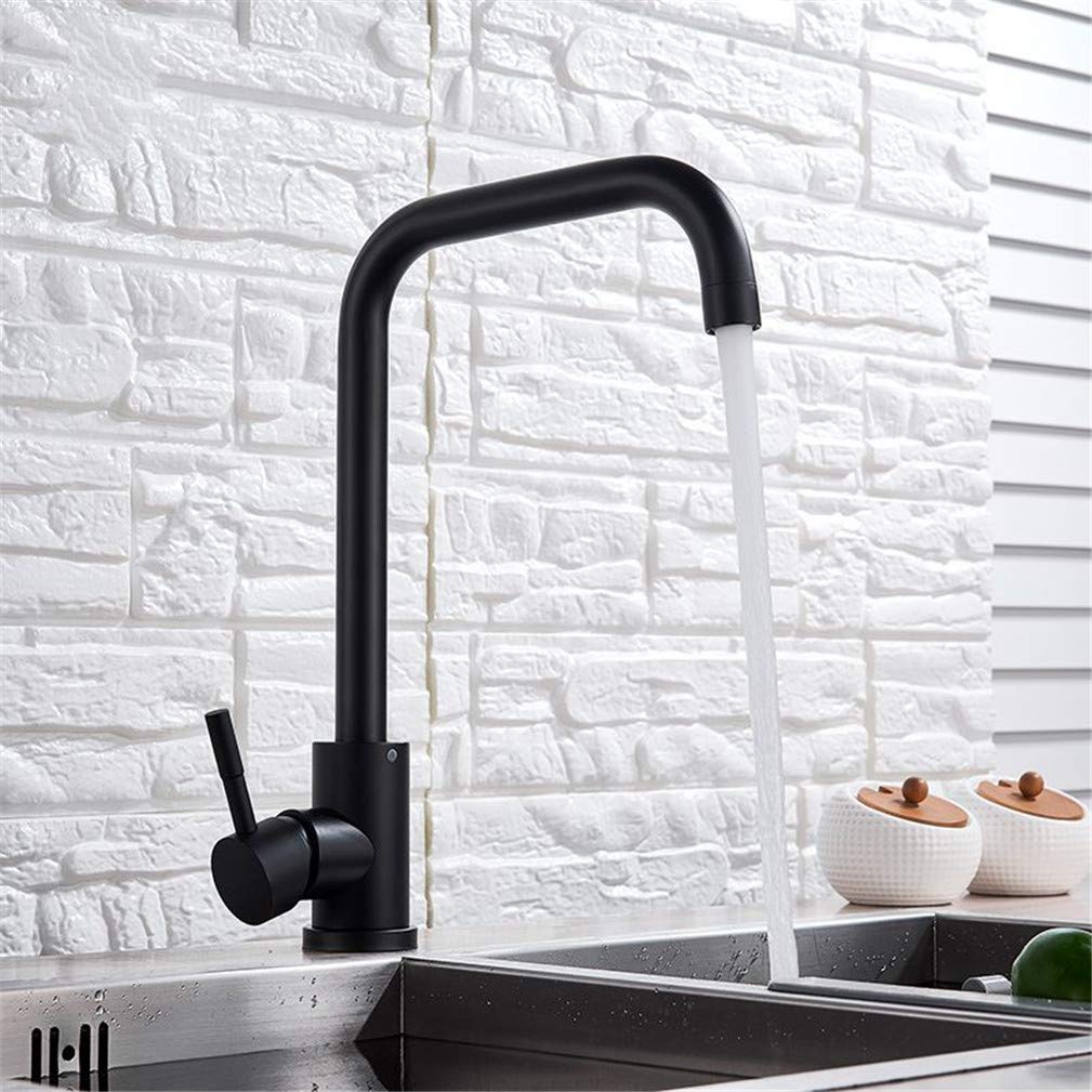 Robinet de cuisine mural en acier inoxydable 304 rotatif chaud et froid