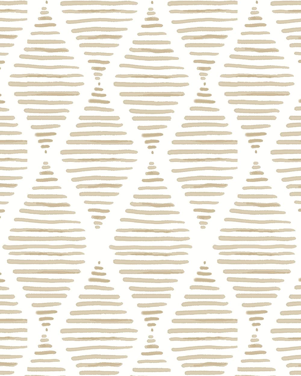 Papier peint blanc et beige 45x203cm | Rouleau vinyle auto-adhésif à rayures neutres pour chambre