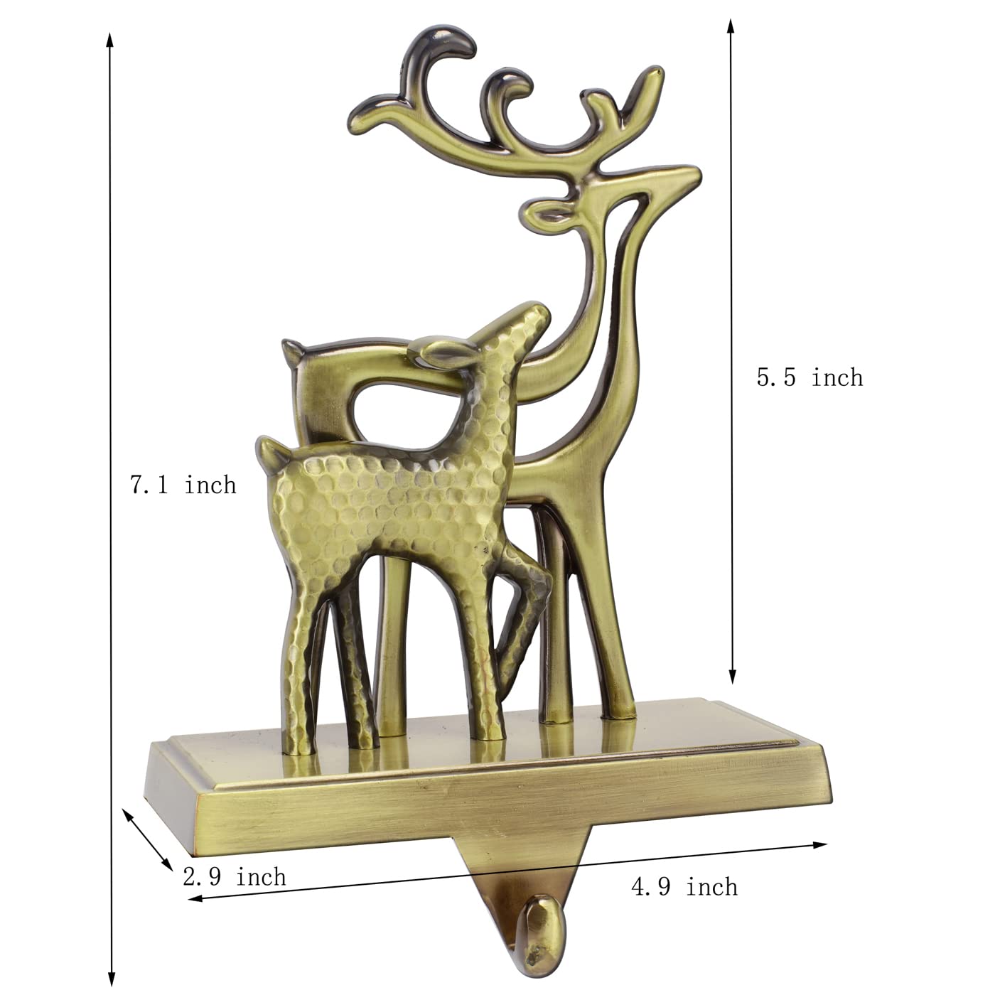 Juego de 2 soportes de Navidad para manto de Navidad para chimenea, ganchos antideslizantes para colgar en la caldera adorno para decoración de Navidad (árbol y renos)