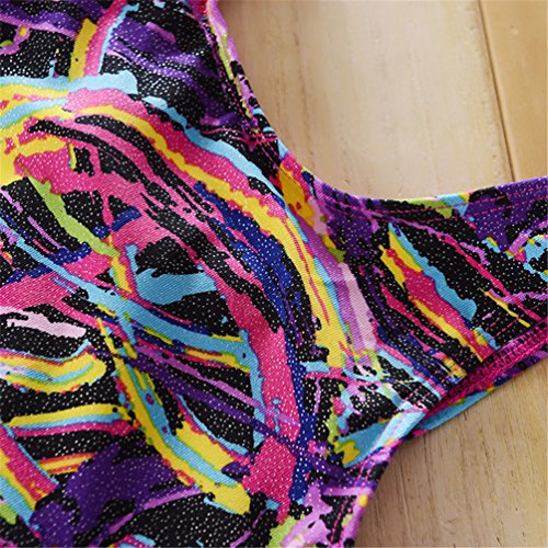 image for SanReach Girls Gymnastics Leotard Unitard Foil Print Metallic Princess