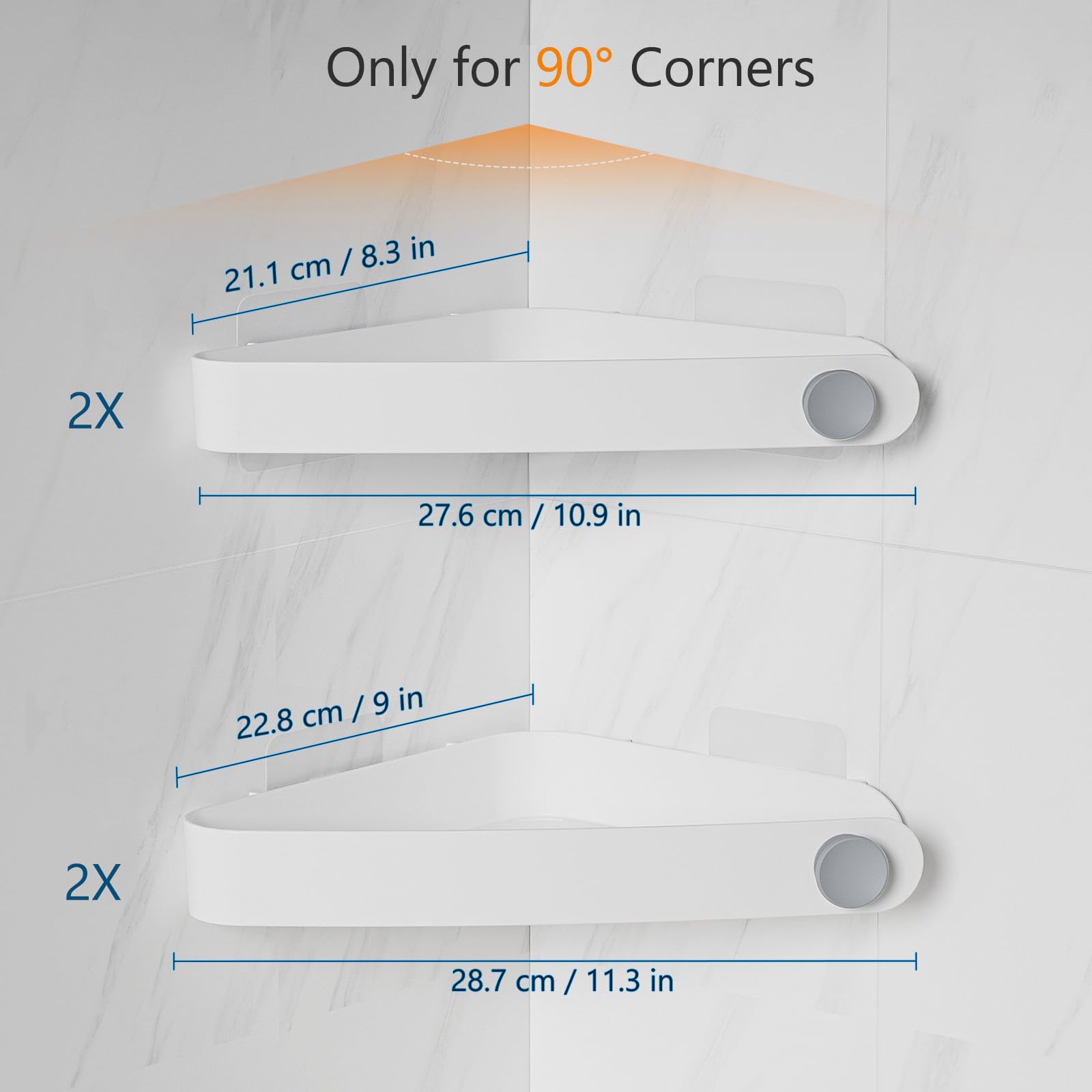 SONGMICS Estante Esquinero De Ducha, Estante De Ducha De Baño De 4 Niveles, 85-305 Cm Sportes De Ducha Ajustables, Organizador De Baño, Blanco BCB001A