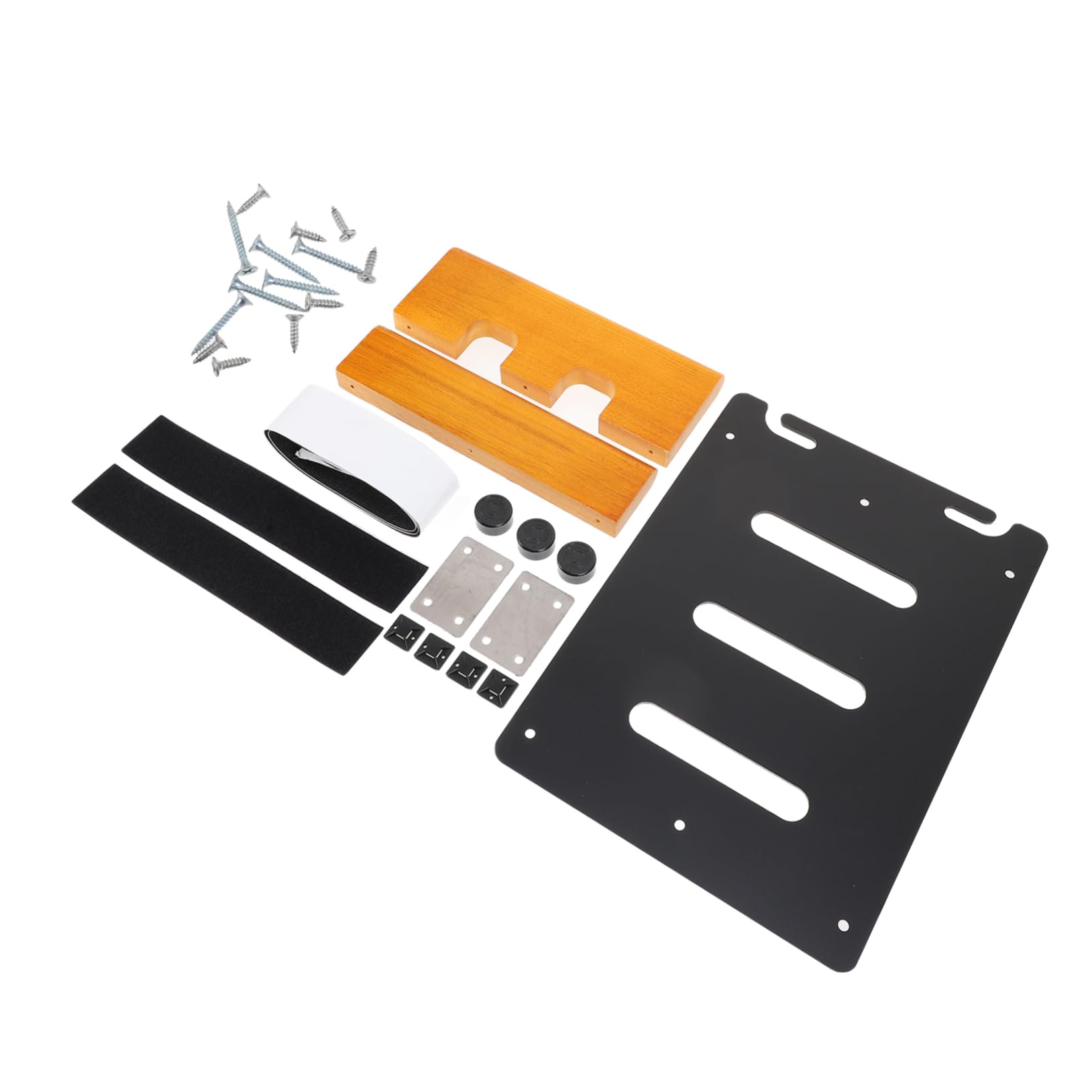 FAVOMOTO Guitar Effect Process Board Effector Holder for Guitar Wooden Stand Replaceable Black