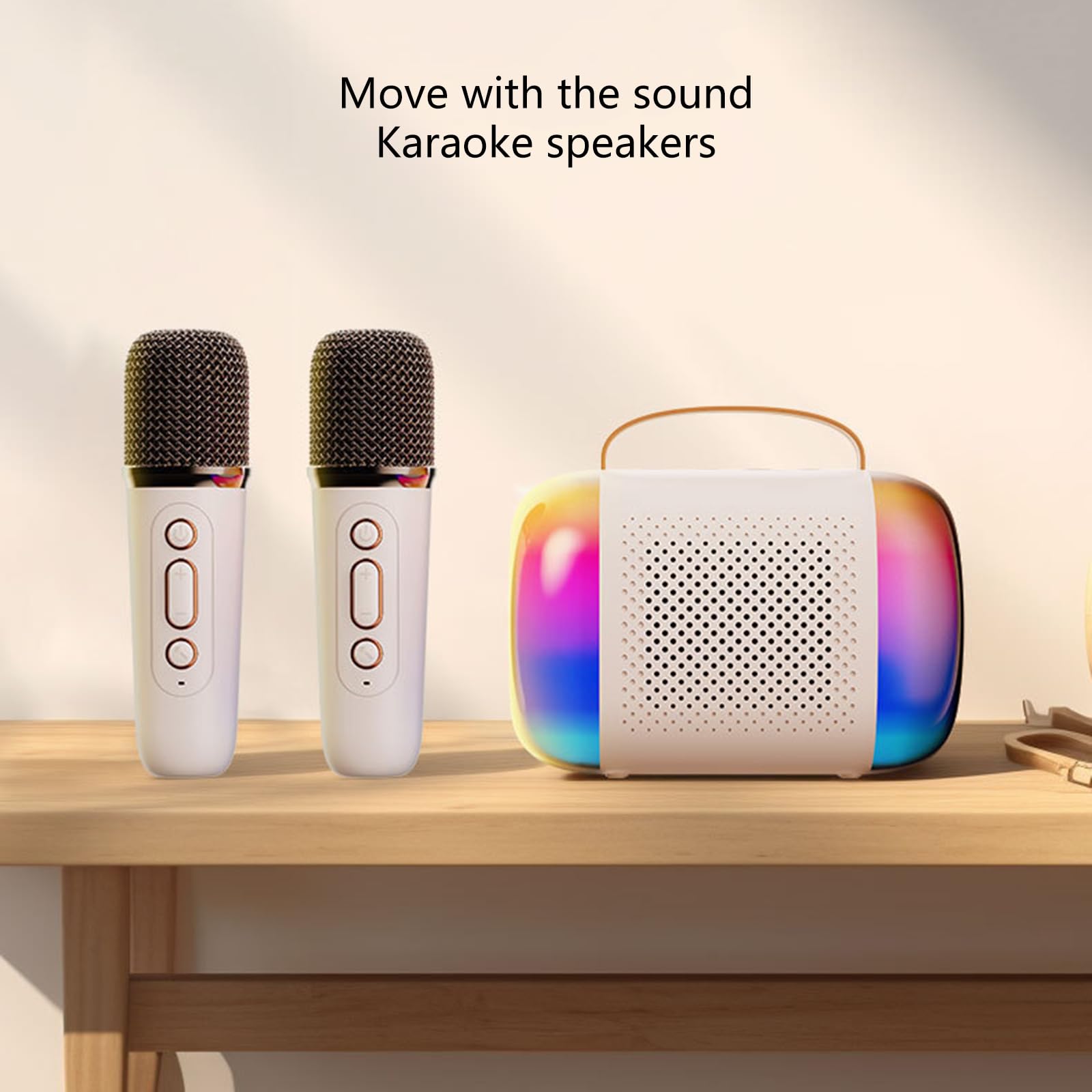 Karaoke Macchina Per Bambini 2 Microfoni Altoparlanti Grande Ragazzi E Ragazze Famiglia Intrattenimento Luce LED Karaoke