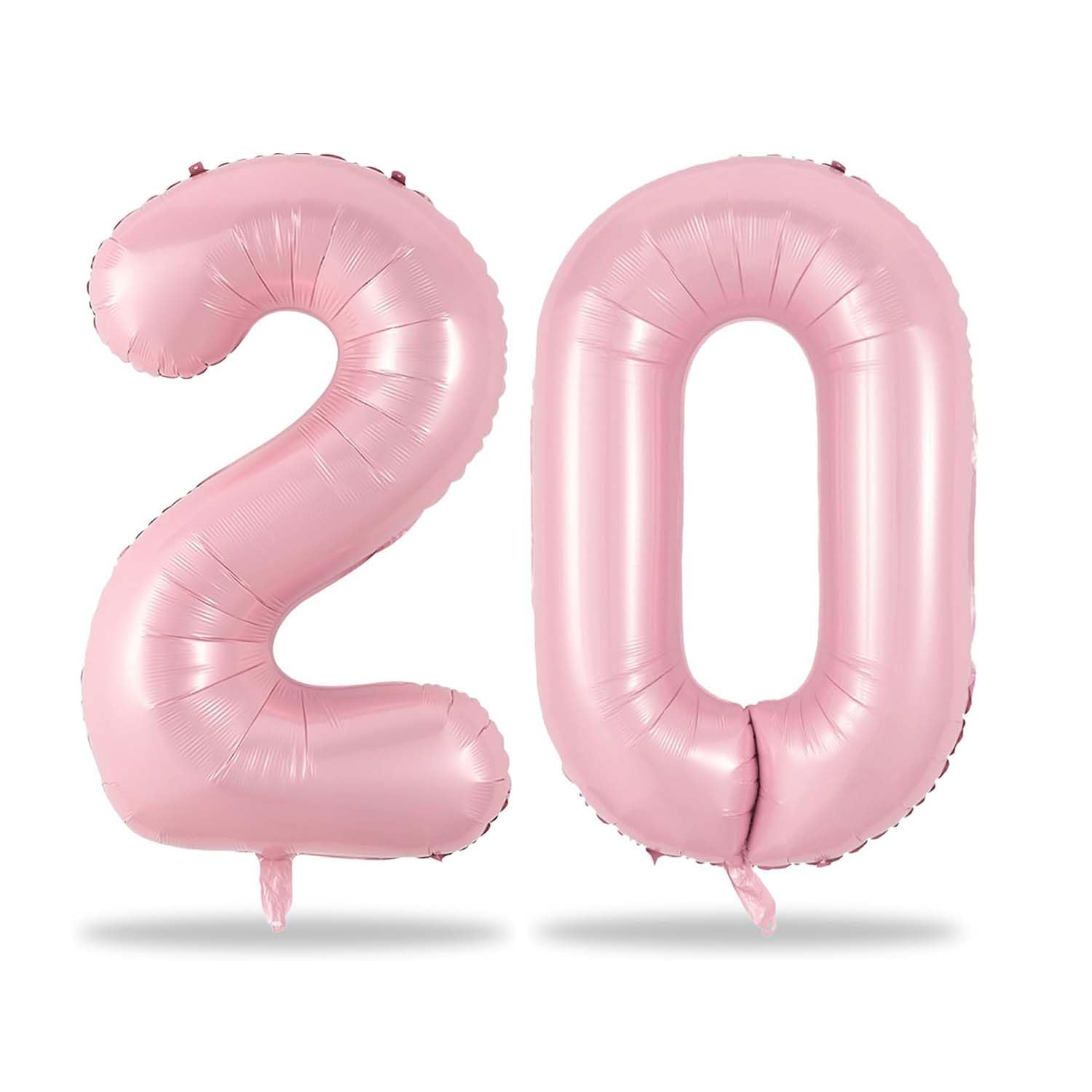 32-Inch Number 20 Helium Foil Balloon – Pastel Pink | Large Party Decoration for Birthdays, Anniversaries & Milestone Celebrations | Durable, Reusable & Easy to Inflate – 1 Pc