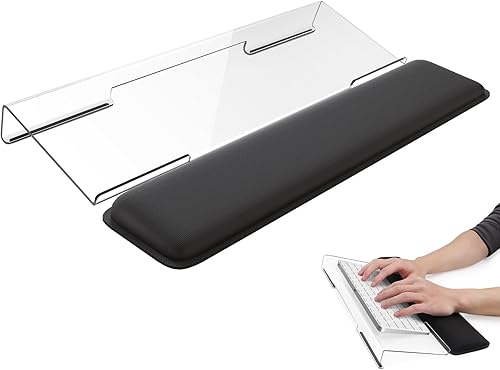 Laborio Soporte para teclado de computadora, elevador de teclado para escribir fácilmente, reposamuñecas ergonómico con base antideslizante, cómodo