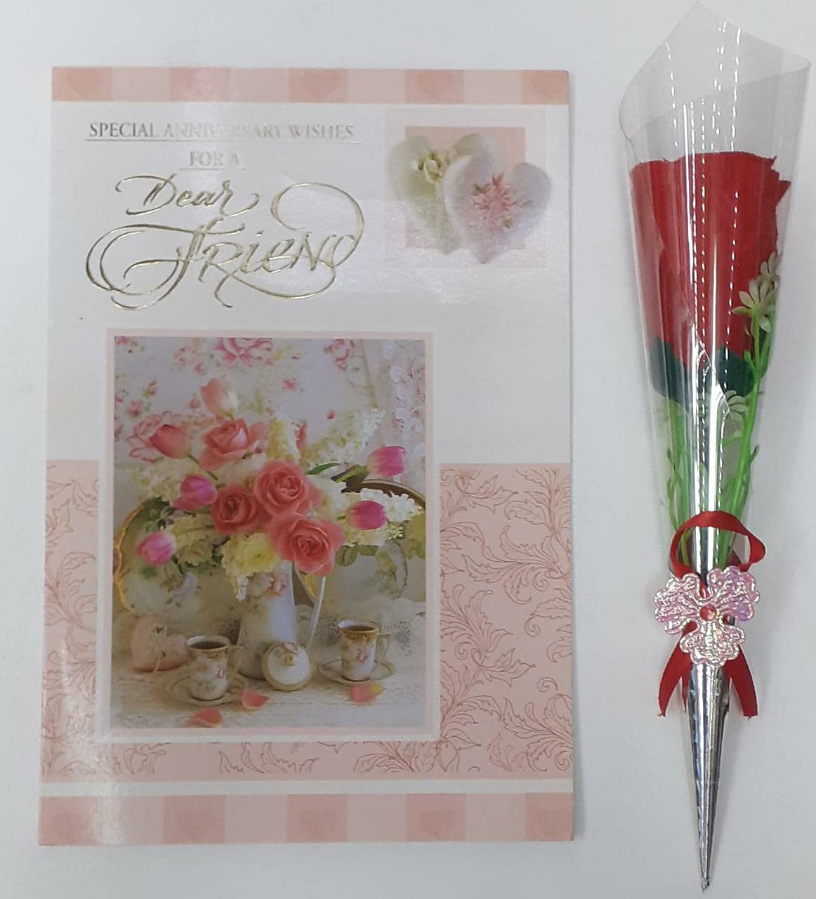 Onlinesalescantt Wedding Anniversary Greeting Cards || for a Special Couple with red Rose शादी की सालगिरह की शुभकामनाएं 1023049 to a Lovely & Outstanding Pair for a Dear Friend