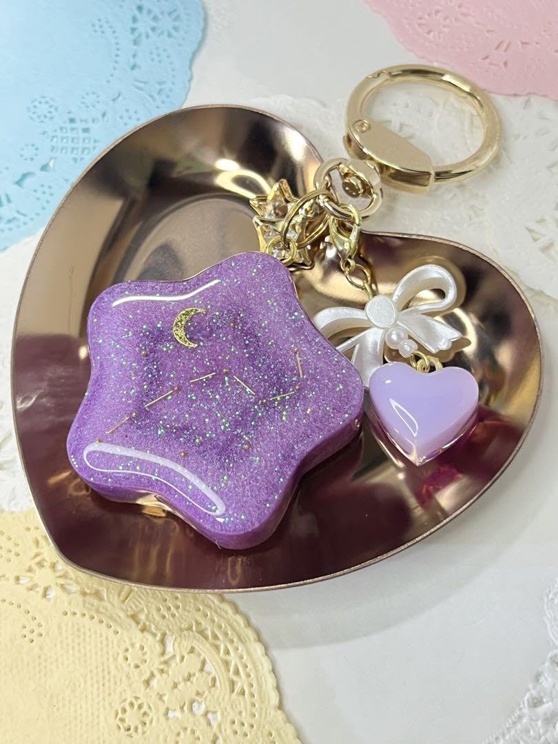 Amazon.co.jp: 北斗七星を彩った星型キーホルダー 紫 purple