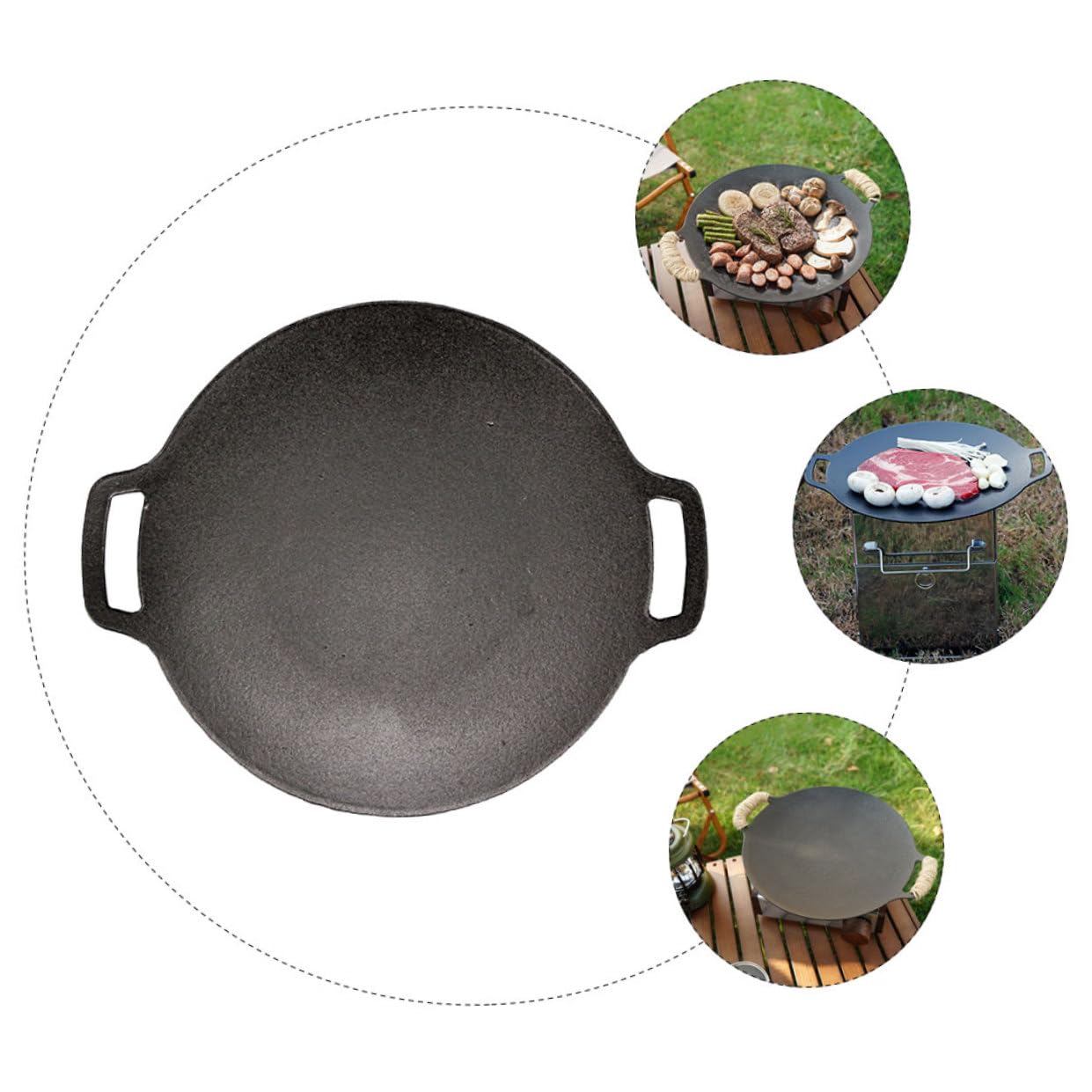 Sartén Antiadherente para Parrilla de Camping de Hierro para Bbq Familiar