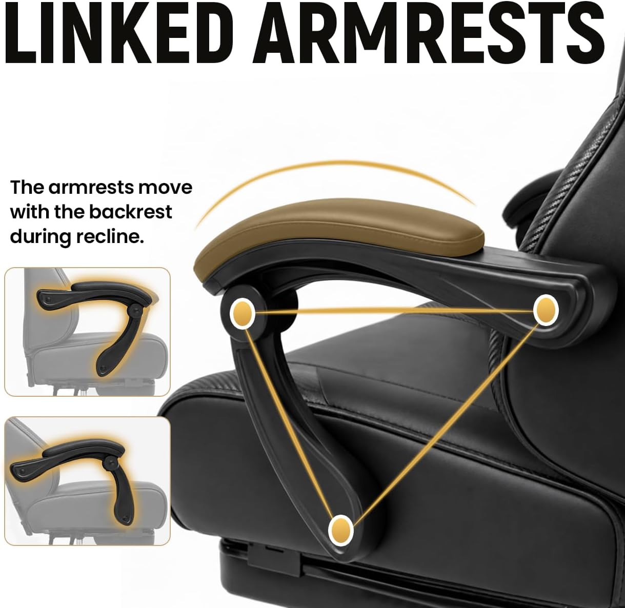 Video Gaming Chair for Adults with Footrest, Ergonomic Computer Chair,Black