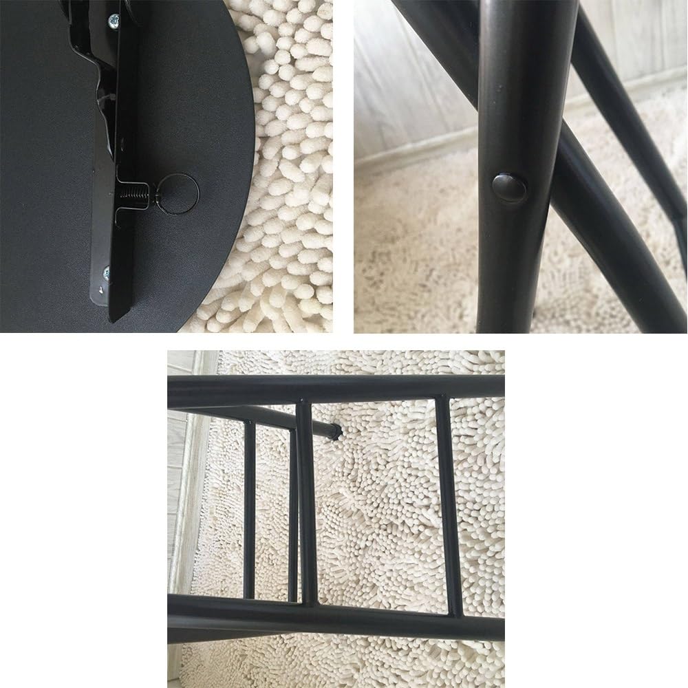 Por 70 cm okrągły składany ol do kuchni i kempingu czarny bar oszczędność miejsca lekki i idealny do użytku na zewnątrz łatwy
