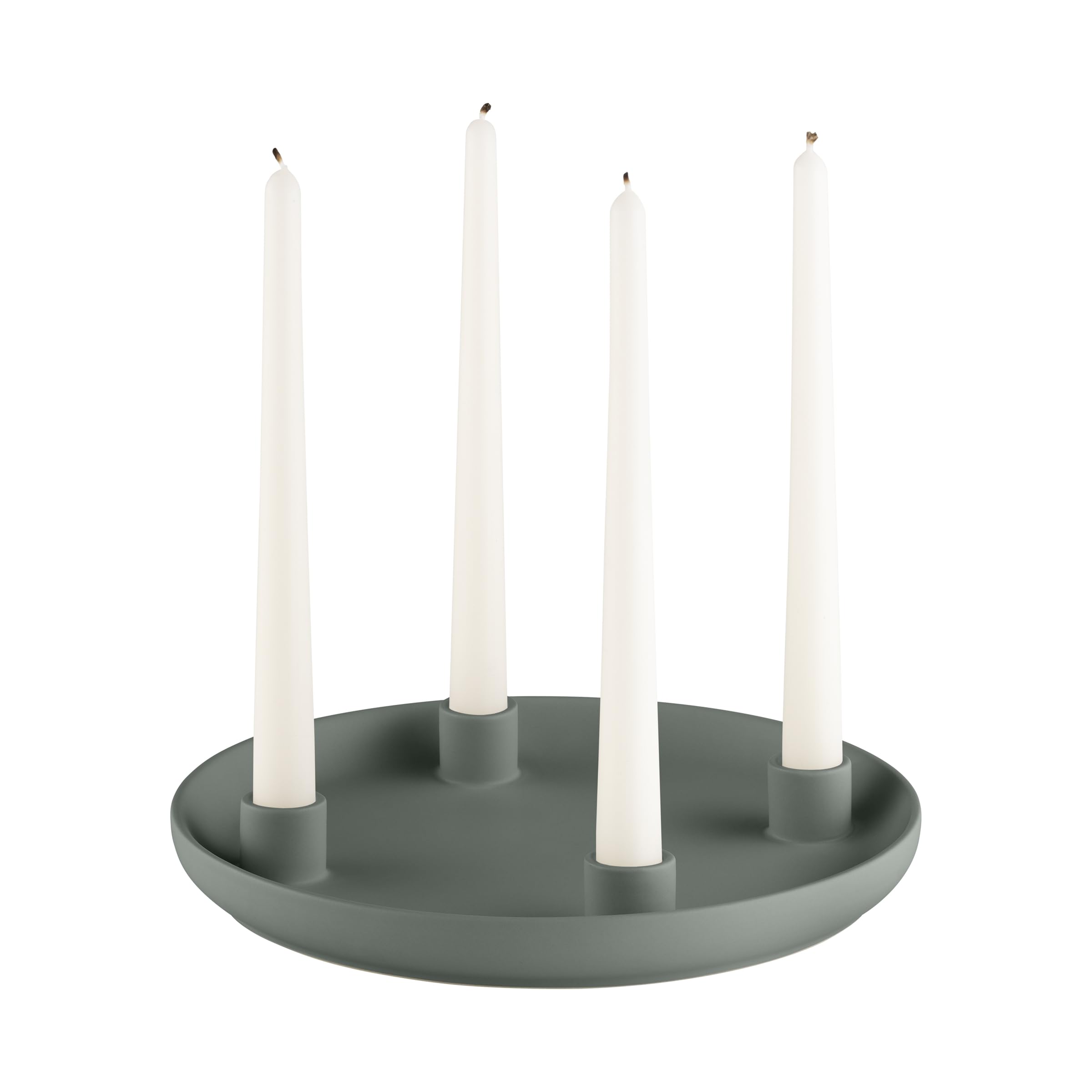 blomus Świecznik - Adwentowy wieniec adwentowy z kamionki Ø 27 cm (Duck Green)