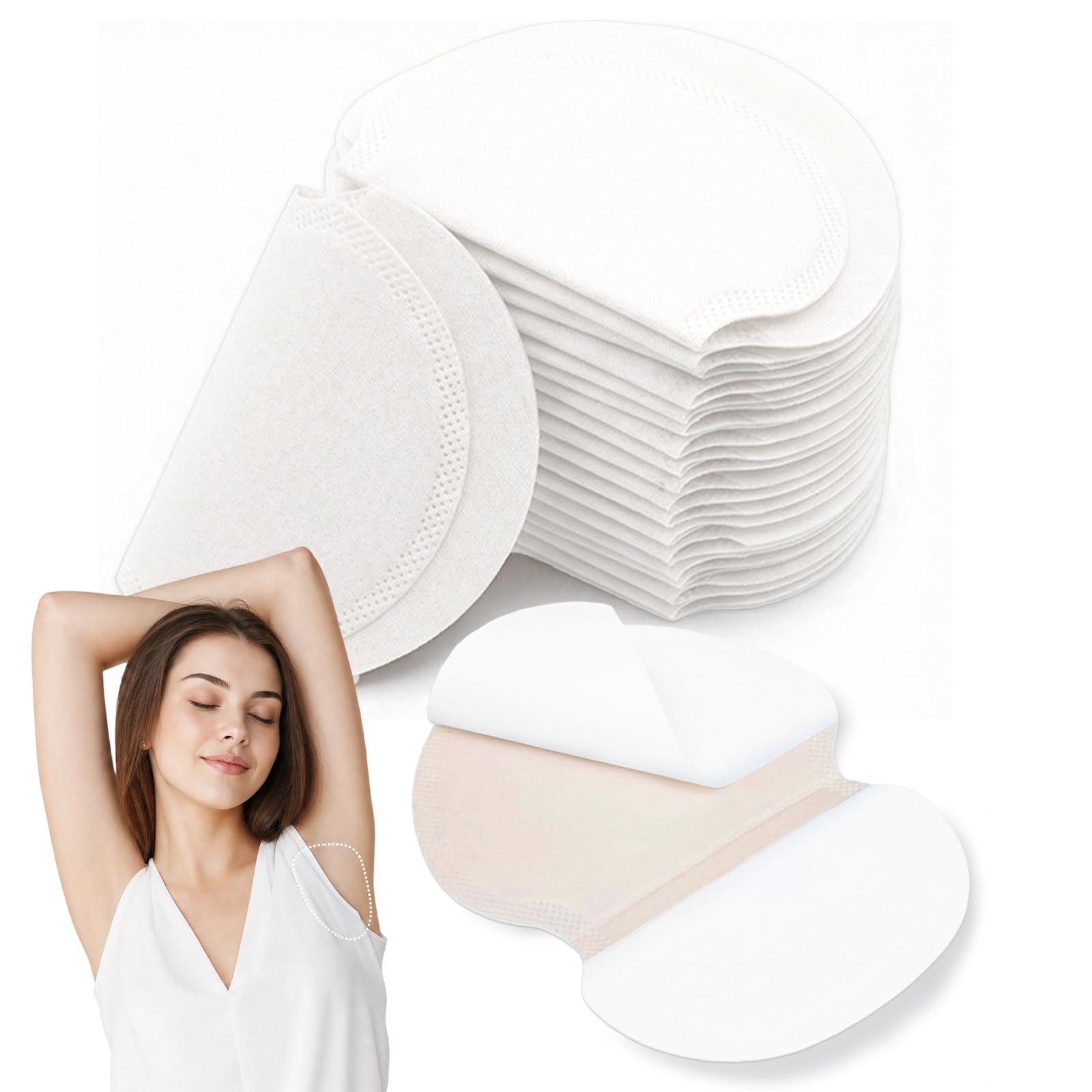 80 Piezas Almohadillas Sudor Axilas Mujer Hombre, Antisudor Axilas Desechable, Absorben Sudor y Olores, Invisibles y Cómodos, Transpirable, Fácil de transportar, Protege Tus Prendas
