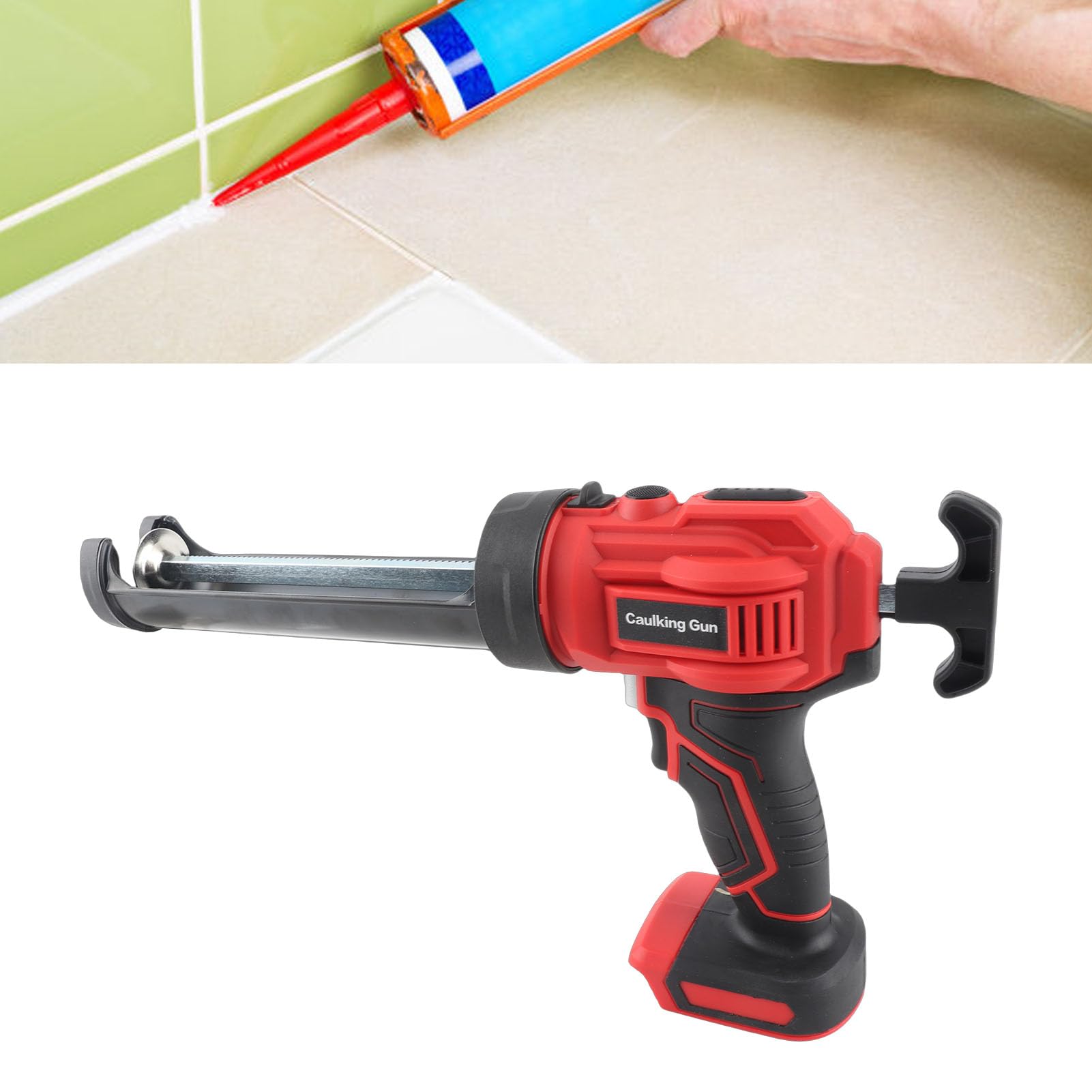 Pistola de Calafateo Inalámbrica, Pistola de Pegamento Duro Eléctrica Recargable con Luz LED y Sistema de Retracción Automática, Ajuste de 4 Velocidades, para Renovaciones del