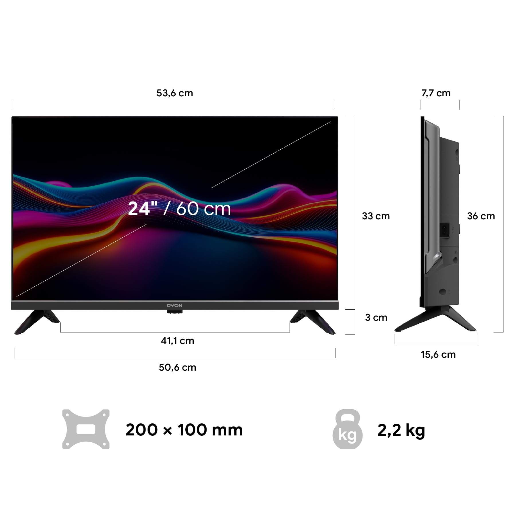DYON nexGo 24H Smart TV – 24 Zoll (60 cm) HD Google TV mit Sprachsteuerung, Google Assistant, Play Store, Chromecast, Triple Tuner, Netflix, Prime Video & YouTube [Modell 2025]