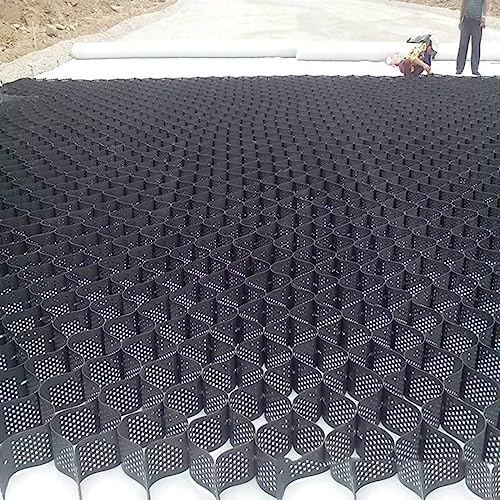 Pavimentos de grilla de grava para calzadas, 2 pulgadas de alto, polietileno, rejillas de paisaje para cobertizos de jardín y caminos, estabilización de suelo resistente