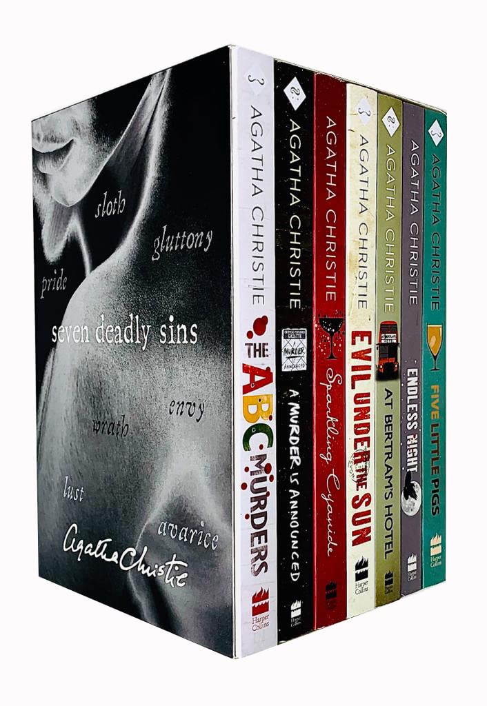 Agatha Christie Seven Deadly Sins Collection 7 Books Box Set (ABC Murders, Murder is Announced, Evil Under the Sun, Sparkling Cyanide, At Bertram's Hotel, Endless Night & Five Little Pigs)