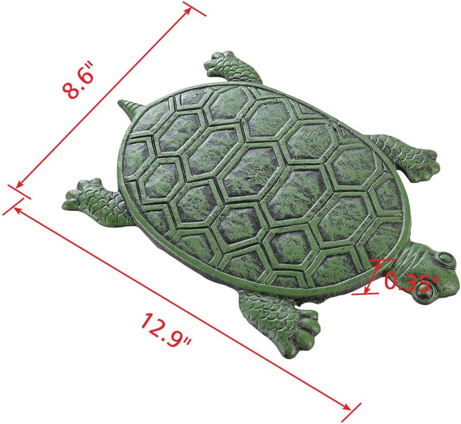 MDLUU 3-Pack Turtle Stepping Stone, Cast Iron Flagstone, Decorative Tortoise Stepping Stone for Garden Walkway, Flower Bed