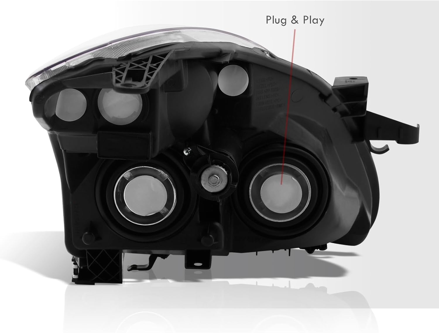 AJP Distributors Black Housing Clear Lens Reflector Signal Headlights Headlamps Driving Lights Bumper Lamps Assembly Pair Compatible/Replacement For Altima L32A 4-Door Sedan 2010 2011 2012 10 11 12