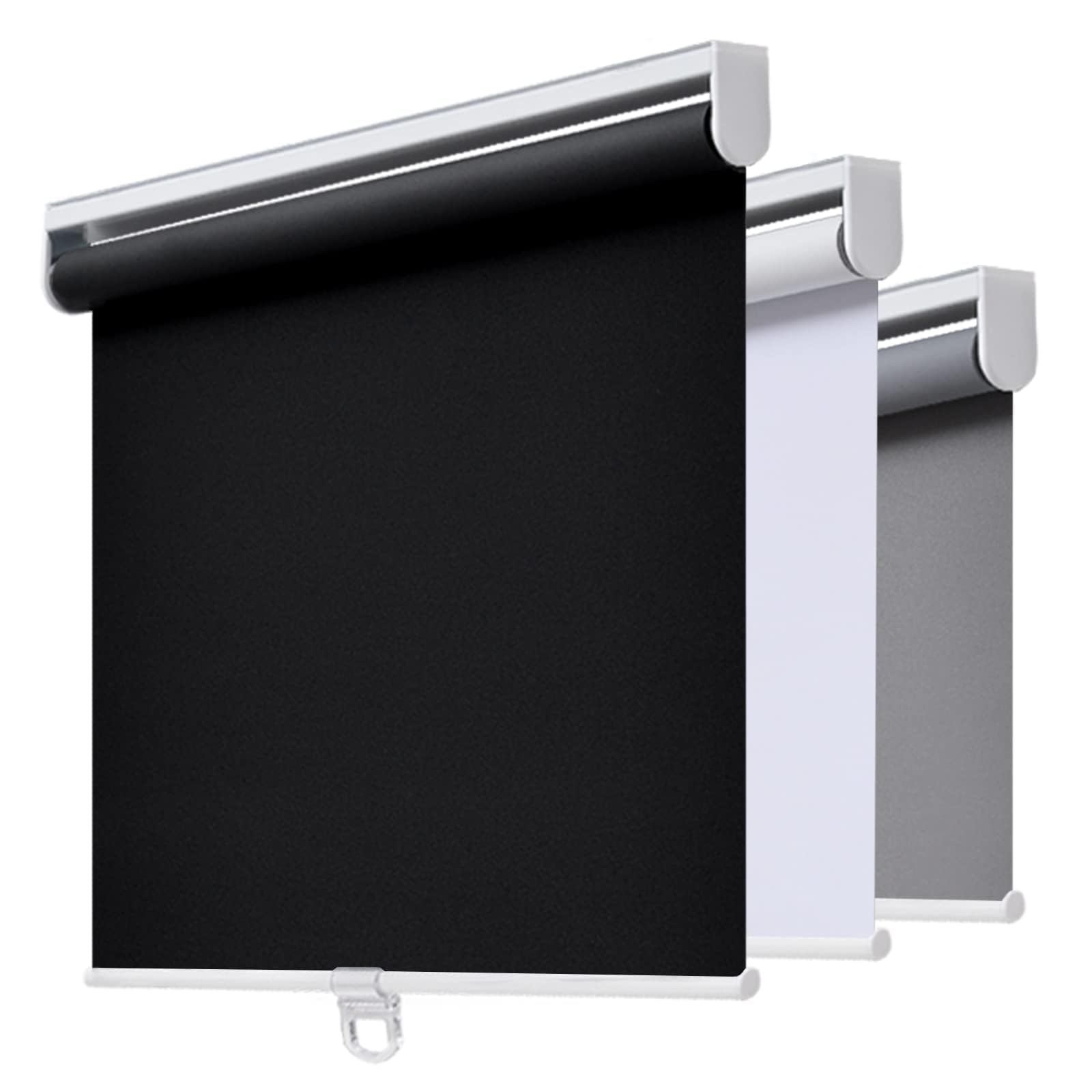 AOSKY Cordless Roller Shades Blackout Blinds for Windows Room Darkening Rolled Up Shades with Spring System, UV Protection Window Shades Door Blinds for Home 25" W x 72" H (64W x 183H cm),White — view 20