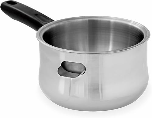 LACOR - 62600  Cacerola de baño Maria de acero inoxidable 1810, mango termorresistente, apertura lateral para agua, apto para todos los fuegos